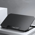 Suporte de resfriamento para notebook Velav com ventoinhas e estrutura em plástico, ideal para manter o laptop fresco.