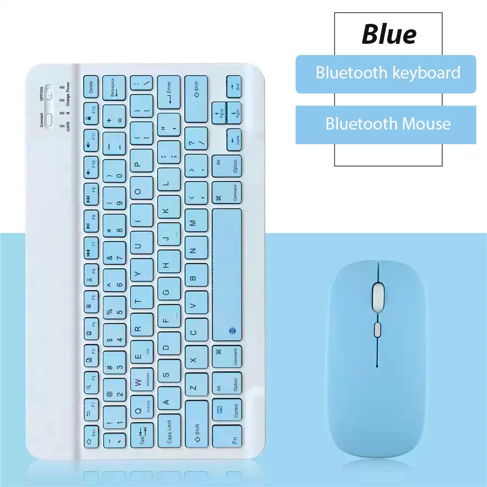 Teclado e mouse Bluetooth com conexão USB-C da marca Velav_2, design compacto e moderno para uso confortável.