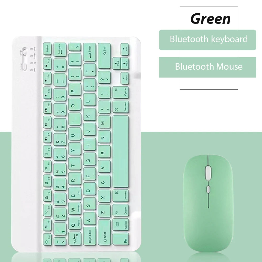 Teclado e mouse Bluetooth e USB-C Velav_2, design moderno com teclas e botões visíveis em imagem clara e detalhada