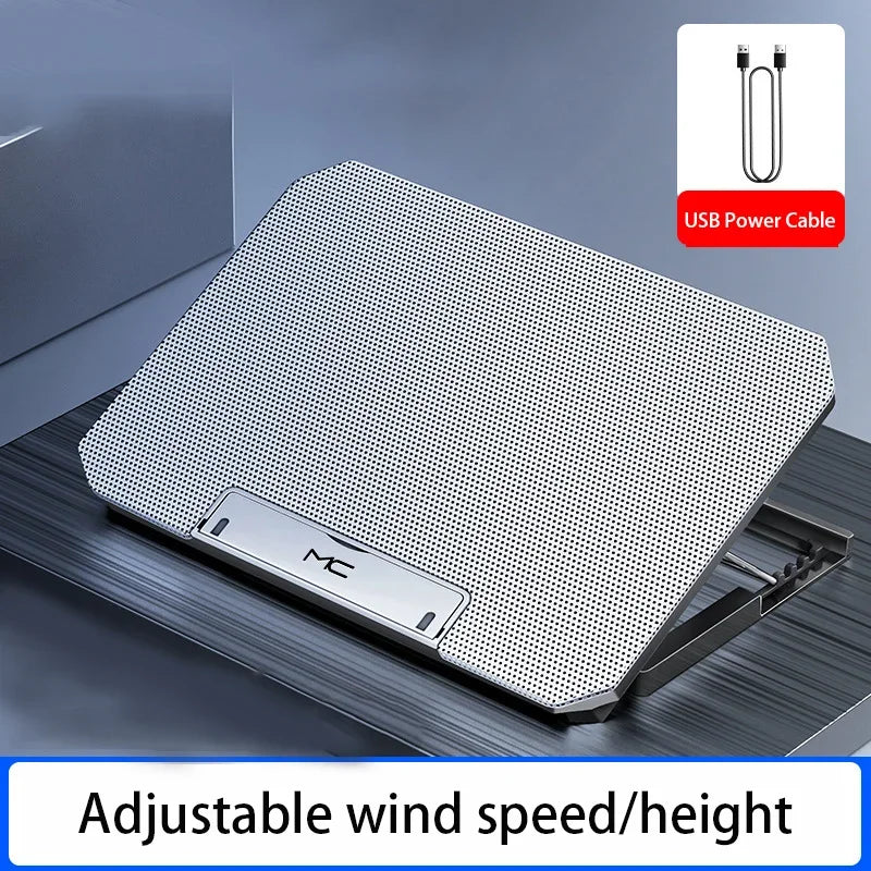Suporte de resfriamento para notebook Velav com ventiladores e estrutura de suporte, ideal para melhorar a circulação de ar.