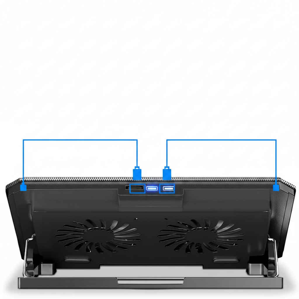 Cooling pad USB ports