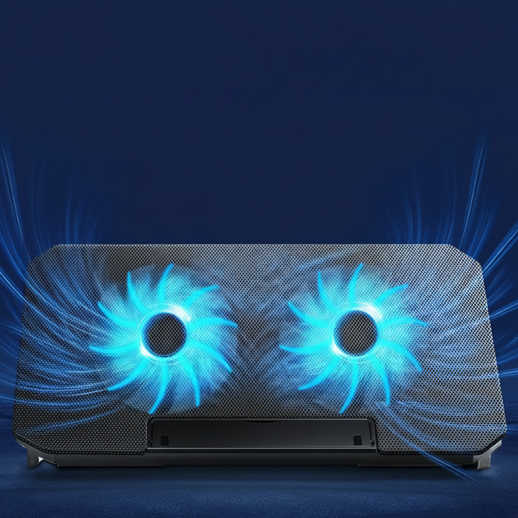 Dual blue LED fans