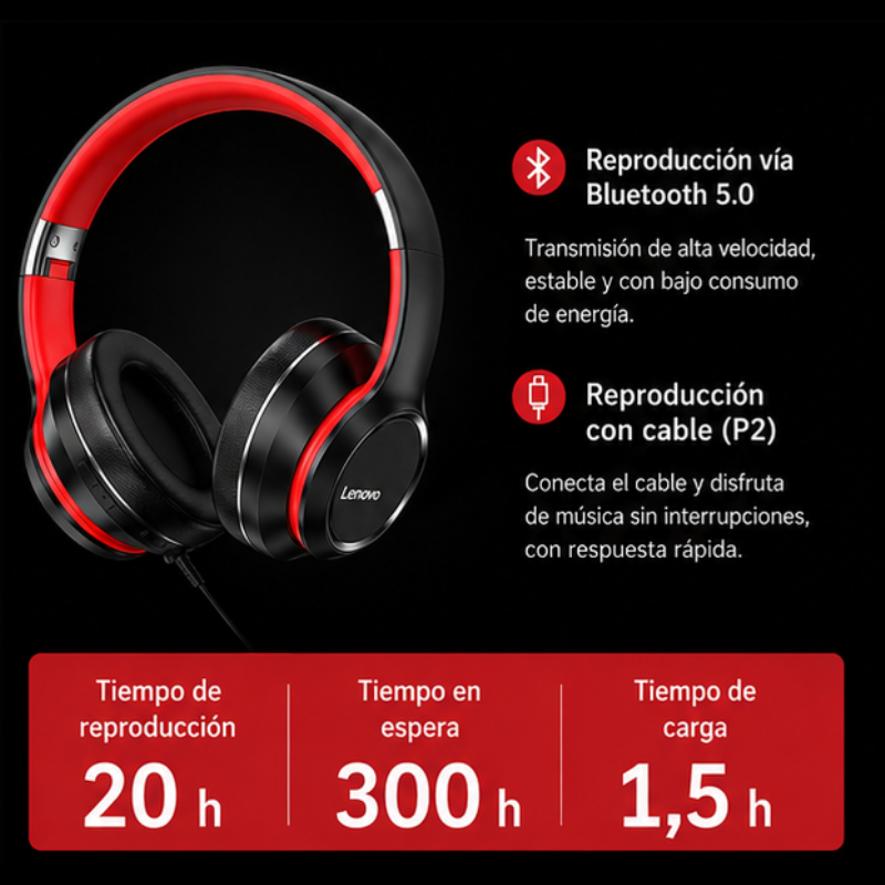 Fones de ouvido Bluetooth e com cabo Velav_2, modelo Auriculares Bluetooth/con cable, com design moderno e acabamento em preto