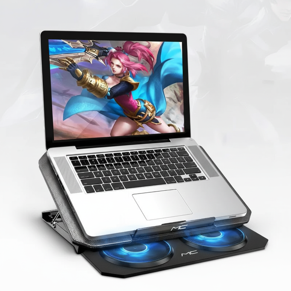 Laptop on cooling pad